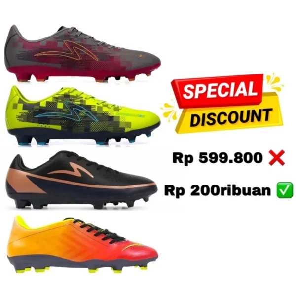 (Diskon Up To 50%) Sepatu Bola Specs Speedblaze 2 Fg - Specs Lightspeed 4 Pro Fg - Specs Atheria Fg Neutral Black Original